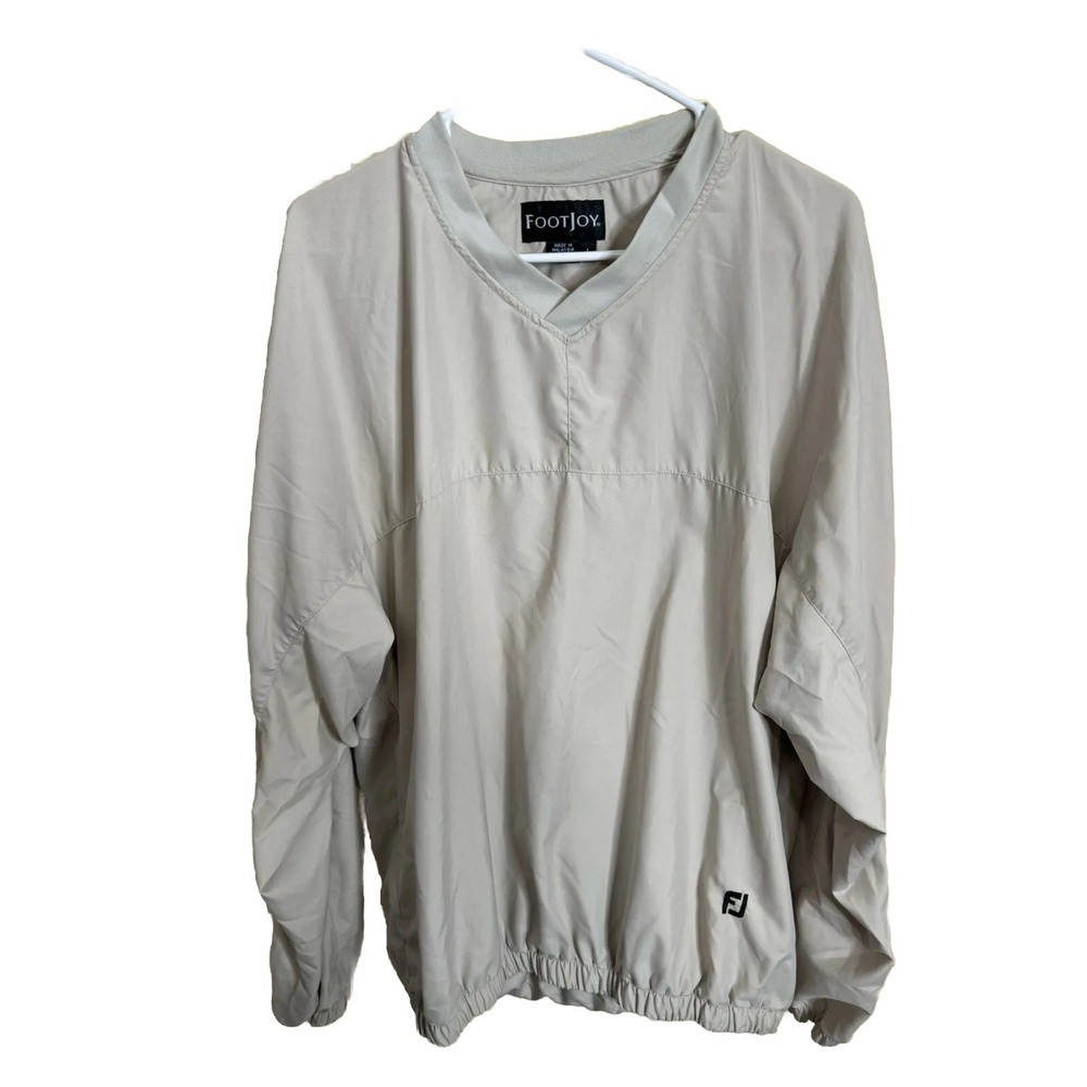 Footjoy Windbreaker Men's Large Khaki Pullover Golf Jacket Outdoor Lightweight